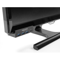 Zewnętrzny hub USB 5Gbps 4-portowy 3x USB-A + 1x USB-C ze śrubą zabezpieczającą Delock 64284