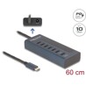 Koncentrator USB 10Gbps 7x USB-C 6xdata + 1xdata PD 20 W ze wskaźnikiem zasilania Delock 64288