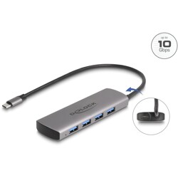 Hub USB 10Gbps 4x USB-A upstream USB-C + dodatkowy port zasilania Delock 64293