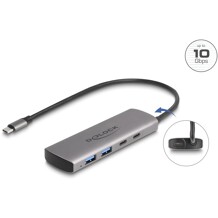 Hub USB 10Gbps 2x USB-A + 2x USB-C upstream USB-C + dodatkowe zasilanie Delock 64299