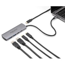 Hub USB 10Gbps 2x USB-A + 2x USB-C upstream USB-C + dodatkowe zasilanie Delock 64299