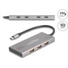 Koncentrator USB 10Gbps 7-portowy 4x USB-C + 3x USB-A Power Delivery 80W Delock 64313