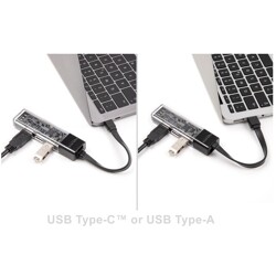 Hub USB 5Gbps 4-portowy transparentna obudowa wejście USB-A lub USB-C Delock 64335