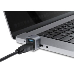 Miniaturowy hub USB Mini USB-C męski na USB-A 10 Gb/s + USB 2.0 Delock 64359