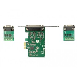 Karta PCI Express x1 2x RS-422/485 DB9 z ESD i ochroną przeciwprzepięciową Delock 65841