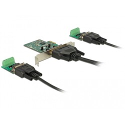 Karta PCI Express x1 2x RS-422/485 DB9 z ESD i ochroną przeciwprzepięciową Delock 65841