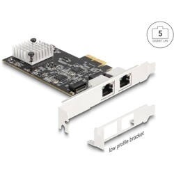 Karta PCI Express x2 na 2x RJ45 5 Gigabit LAN Delock 81261