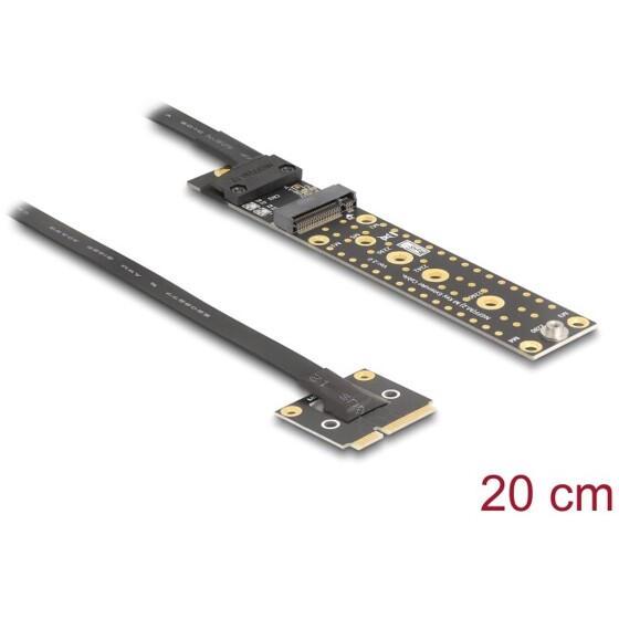 Adapter mini PCI Express męski na M.2 key M żeński z kablem 20cm Delock 81501