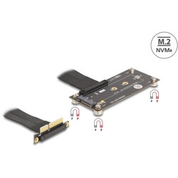 Adapter PCI Express 3.0 x4 męski 90° na M.2 key M żeński z kablem 10cm Delock 81502