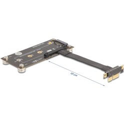 Adapter PCI Express 3.0 x1 męski 90° na M.2 key M żeński z kablem 10cm Delock 81503
