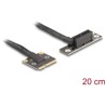 Adapter mini PCI Express męski na PCI Express 3.0 x1 żeński 90° kątowy z kablem 20cm Delock 81504
