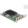 Karta PCI Express x4 na 4x M12 Gigabit LAN PoE+ Delock 86054