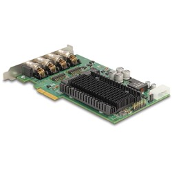 Karta PCI Express x4 na 4x M12 Gigabit LAN PoE+ Delock 86054