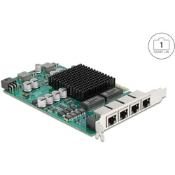 Karta PCI Express x4 na 4x RJ45 Gigabit LAN PoE+ Intel i350 Delock 86097
