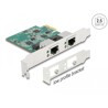 Karta PCI Express x1 na 2x RJ45 2,5 Gigabit LAN Delock 88101