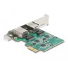 Karta PCI Express x1 na 2x RJ45 2,5 Gigabit LAN Delock 88101