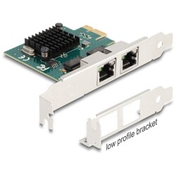Karta PCI Express x1 na 2x RJ45 Gigabit LAN Delock 88205