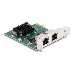 Karta PCI Express x1 na 2x RJ45 Gigabit LAN Delock 88205