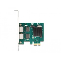Karta PCI Express x1 na 2x RJ45 Gigabit LAN Delock 88205