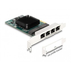 Karta PCI Express x1 na 4x RJ45 Gigabit LAN Delock 88207