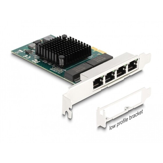 Karta PCI Express x1 na 4x RJ45 Gigabit LAN Delock 88207