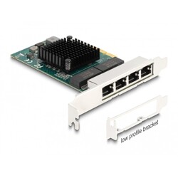 Karta PCI Express x4 na 4x RJ45 Gigabit LAN Delock 88208