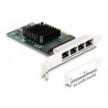 Karta PCI Express x4 na 4x RJ45 Gigabit LAN Delock 88208