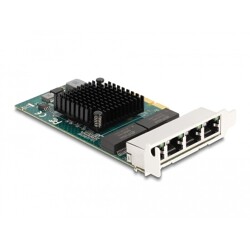 Karta PCI Express x4 na 4x RJ45 Gigabit LAN Delock 88208