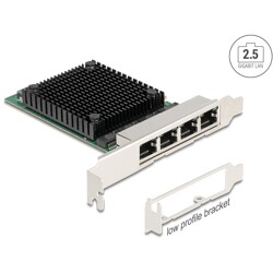 Karta PCI Express x4 4x RJ45 2,5 Gigabit LAN Realtek RTL8125 Delock 88601