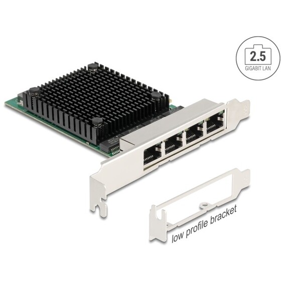 Karta PCI Express x4 4x RJ45 2,5 Gigabit LAN Realtek RTL8125 Delock 88601