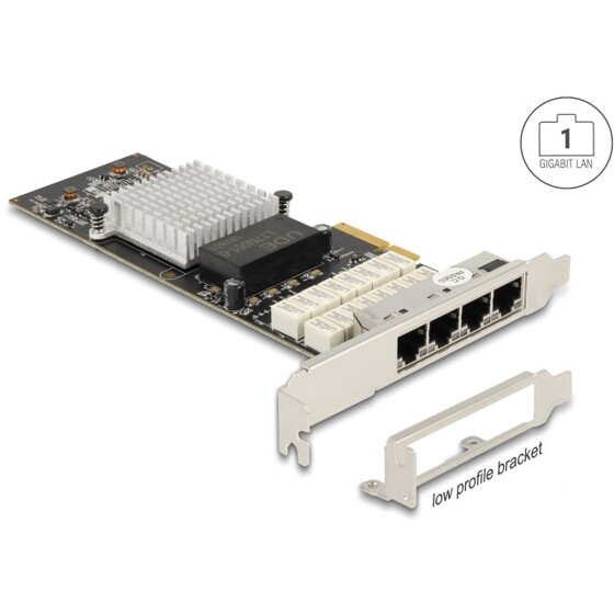 Karta PCI Express x4 4x RJ45 Gigabit LAN z bypass Delock 88610