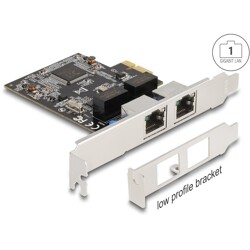 Karta PCI Express x1 2x RJ45 Gigabit LAN Delock 88615