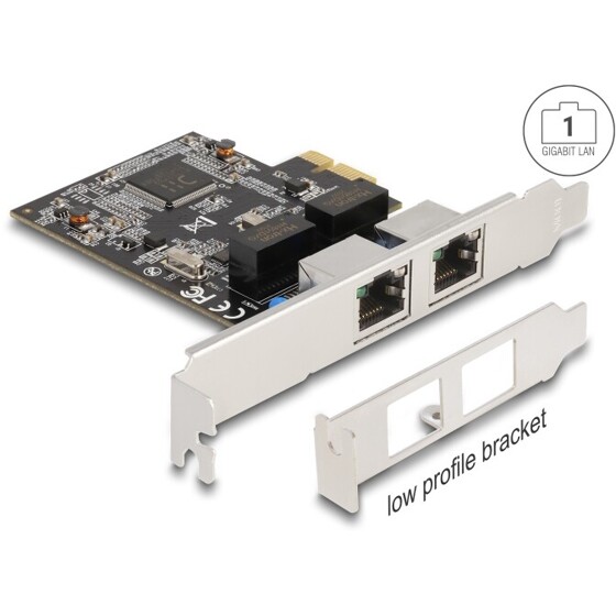 Karta PCI Express x1 2x RJ45 Gigabit LAN Delock 88615
