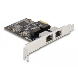 Karta PCI Express x1 2x RJ45 Gigabit LAN Delock 88615