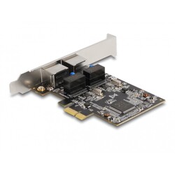 Karta PCI Express x1 2x RJ45 Gigabit LAN Delock 88615