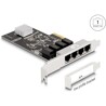 Karta PCI Express x4 4x RJ45 Gigabit LAN Delock 88618