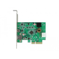 Karta PCI Express x4 do 1x USB-C z PD + 2x USB-A SuperSpeed 10Gbps Delock 89001