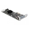 Karta PCI Express x4 do 4x zewn. USB-A SuperSpeed 5Gbps quad channel low profile Delock 89008
