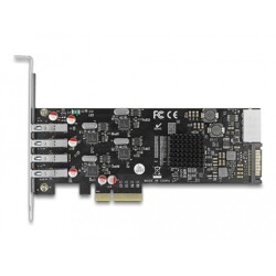 Karta PCI Express x4 do 4x zewn. USB-A SuperSpeed 5Gbps quad channel low profile Delock 89008