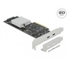 Karta PCI Express x8 do 2x zewn. USB-C SuperSpeed 20Gbps dual channel low profile Delock 89011