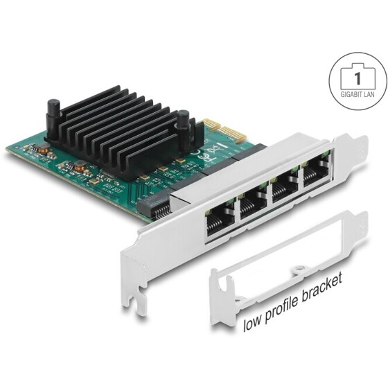 Karta PCI Express x1 4x RJ45 Gigabit LAN Delock 89025