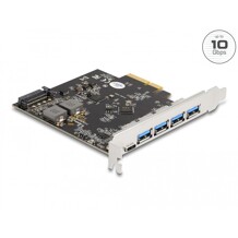 Karta PCI Express x4 do 1x USB-C + 4x USB-A SuperSpeed 10Gbps Delock 89026