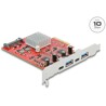 Karta PCI Express x4 do 2x USB-A + 2x USB-C SuperSpeed 10Gbps Delock 89041