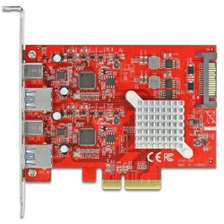 Karta PCI Express x4 do 2x USB-A + 2x USB-C SuperSpeed 10Gbps Delock 89041