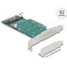 Karta PCI Express x8 2x NVMe M.2 key M low profile Delock 89045