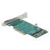Karta PCI Express x8 2x NVMe M.2 key M low profile Delock 89045