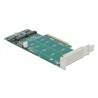 Karta PCI Express x8 2x NVMe M.2 key M low profile Delock 89045