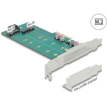 Karta PCI Express x4 1x M.2 key B + 1x NVMe M.2 key M low profile Delock 89047