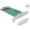 Karta PCI Express x4 1x M.2 key B + 1x NVMe M.2 key M low profile Delock 89047