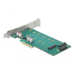 Karta PCI Express x4 1x M.2 key B + 1x NVMe M.2 key M low profile Delock 89047